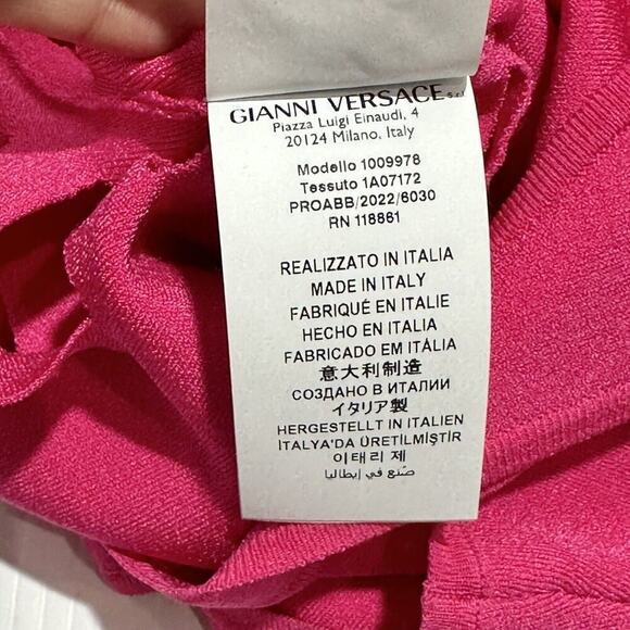 Versace Runway IT 44/ US 8 Cut Out Stretch Jersey Mini Dress Pink NWT$2,025 - Picture 12 of 16